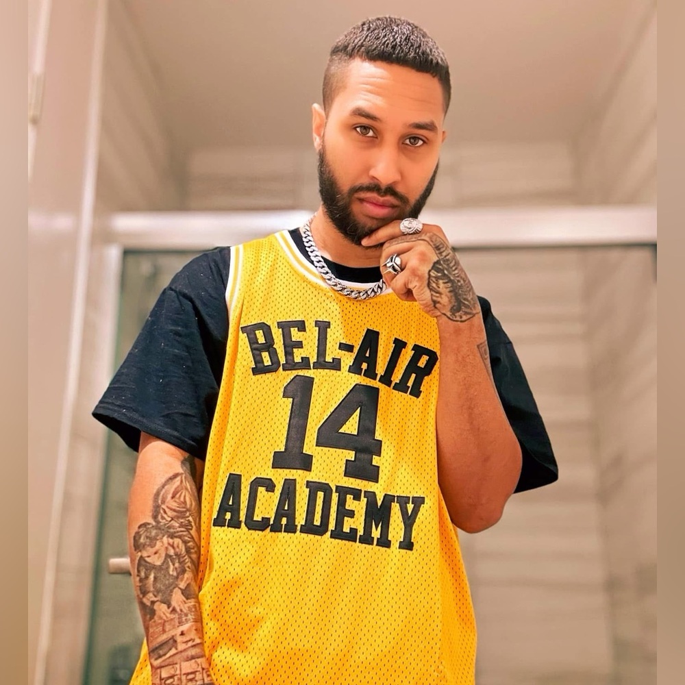 Fresh Prince Will Smith Gold Bel-Air Academy Basketball HS Throwback Jersey 3XL